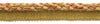 Elaborate 3/8 inch Camel Gold, Beachwood Gold, Dark Rust Veranda Collection Trim Cord With Sewing Lip / Style# 0038V / Color: Golden Harvest - VNT31 / Sold by The Yard
