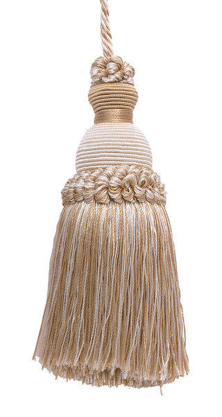 Decorative 5 inch Key Tassel, Ivory, Light Beige Imperial II Collection Style# IKTJ Color: WHITE SANDS - 4001