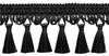 3.5 Inch Tassel Fringe Trim / Style# STF035 Color: Black - K9 / Sold by the Yard