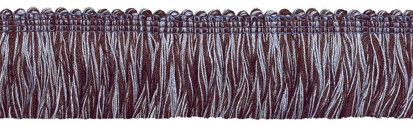 Brown, Light Blue Baroque Collection Brush Fringe1 3/4 inch Long Style# 0175BB Color: MOCHA ICE - 24B (Sold by The Yard)