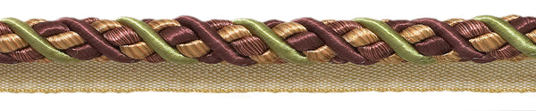 Large PLUM OLIVE GREEN Baroque Collection 7/16 inch Cord with Lip Style# 0716BL Color: PLUM OLIVE – 7346 (Sold by The Yard)