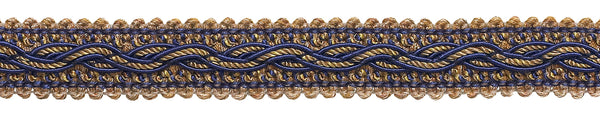 NAVY BLUE TAUPE Baroque Collection Gimp Braid 7/8 inch Style# 0078BG Color: NAVY TAUPE - 5817 (Sold by The Yard)