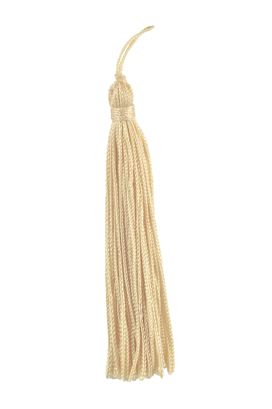 Set of 10 IVORY Chainette Tassel, 4 Inch Long with 1 Inch Loop, Basic Trim Collection Style# RT04 Color: NATURAL - A2 - DecoPro