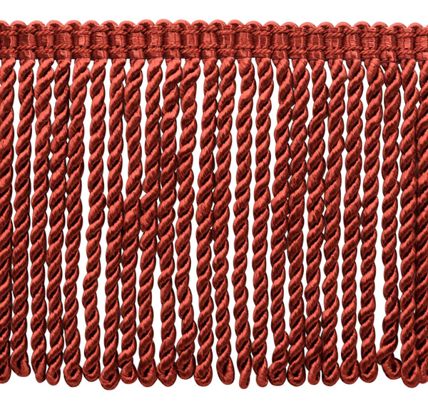 6 inch Long, Premium Quality, Dark Rust Bullion Fringe Trim with Decorative Gimp Design, Basic Trim Collection, Style# BFS6-WVN (7837) Color: K35, Sold By the Yard