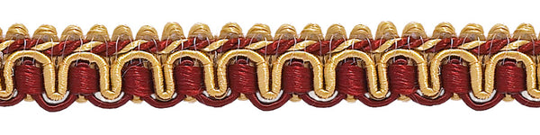 9 Yard Value Pack of Burgundy Red, Gold 1/2 inch Imperial II Gimp Braid Style# 0050IG Color: BURGUNDY GOLD - 1253 (27 Ft / 8 Meters)