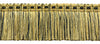 Veranda Collection 3 inch Brush Fringe Trim / Black, Antique Gold, Champaigne, Camel Gold / Style#: 0300VB / Color: Golden Onyx - VNT25 / Sold by the Yard