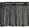 6 Inch Long Black, Sandstone Bullion Fringe Trim / Style# BFHR6 / Color: Noir Beige - 21775 (Sold by The Yard)