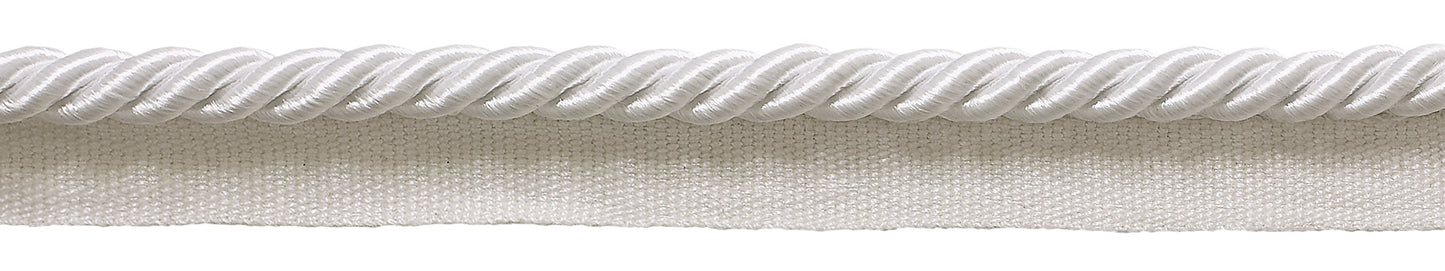 Medium 5/16 inch Basic Trim Lip Cord (White), Sold by The Yard , Style# 0516S Color: WHITE - A1 - DecoPro