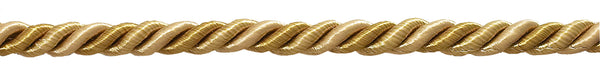 10 Yard Pack of Medium Two Tone Gold Baroque Collection 5/16 inch Decorative Cord Without Lip Style# 516BNL Color: GOLD MEDLEY - 8633 (30 Ft / 9 Meters)