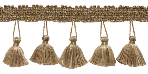 2.5 Inch Tassel Fringe Trim, Style# ETF Color: DARK SAND - A8, Sold By the Yard