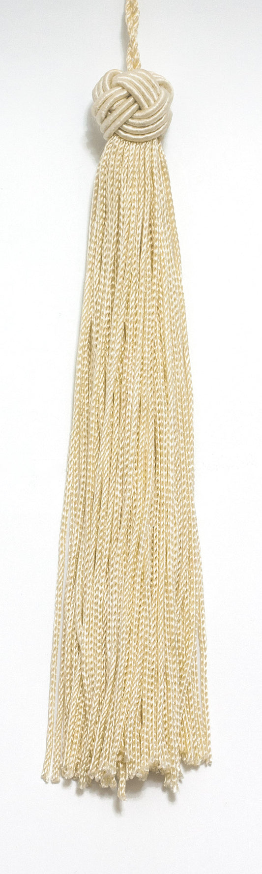 Set of 10 Cream Color Woven Head Chainette Tassel, 5.5 Inch Long with 2 Inch Loop, Basic Trim Collection Style# BH055 Color: Cream / Ivory - A2 - DecoPro