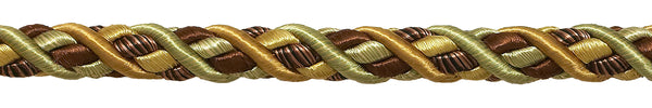 10 Yard Value Pack of Large BROWN GOLD Baroque Collection 7/16 inch Decorative Cord Without Lip Style# 716BNL Color: GOLDEN CHESTNUT - 5207 (30 Ft / 9 Meters)