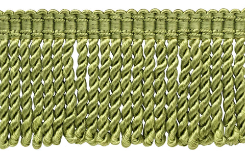 18 Yard Package / 3 inch Long Celadon Green Bullion Fringe Trim with Decorative Gimp Design / Basic Trim Collection / Style# BFS3-WVN (22042) Color: L26