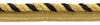 8 Yard Value Pack / Large 3/8 inch Black, Gold, Camel Basic Trim Cord With Sewing Lip / Style# 0038DKL / Color: Havana - F18 (24 Feet / 7.3 Meters)
