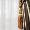 Beautiful Light Orange Curtain & Drapery Large Double Tassel Tieback/10 inch tassel, 38 inch Spread Decorative Rope Holdback / Style# TBEL10-2 (21204) Color: EL15