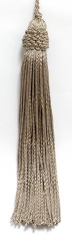Set of 10 Beige Crown Head Chainette Tassel, 5.5 Inch Long with 1 Inch Loop, Basic Trim Collection Style# CT055 Color: Grain - A5