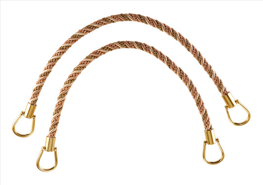 Pair of Elegant Light Peach, Olive Green, Ivory Curtain & Drapery Rope Tiebacks, 18 inch Long, Approx. 1/2 inch Thick, Style# IRTBM Color# PRAIRIE PEACH - 3853 - DecoPro