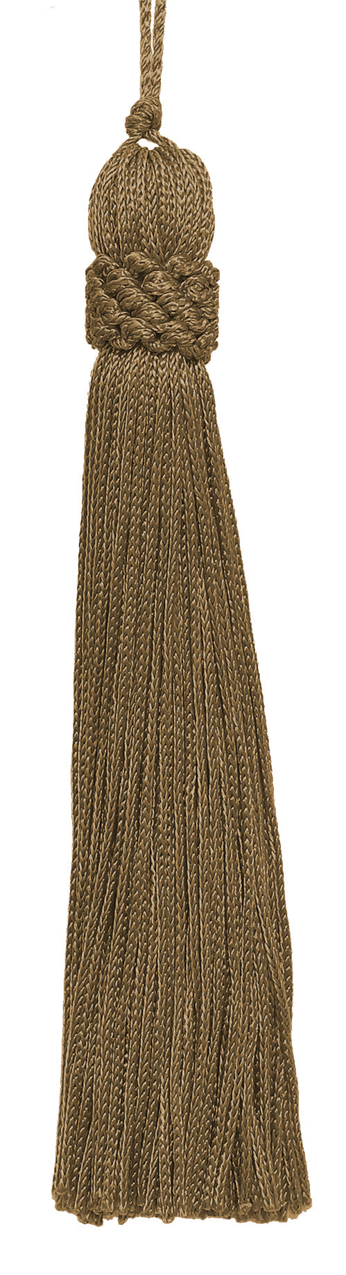Set of 10 Camel Gold Crown Head Chainette Tassel / 5 1/2 Inch Long with 1 1/2 Inch Loop / Basic Trim Collection / Style# CT055 / Color: E16C - DecoPro