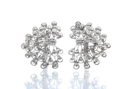 Set of 2 Beautiful, Premium Quality faux diamond Peacock design Silver Napkin Rings for dinners, holidays and weddings NR50311-S - DecoPro