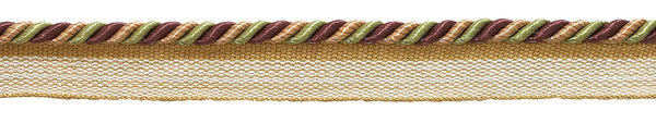 Small PLUM OLIVE GREEN Baroque Collection 3/16 inch Cord with Lip Style# 0316BL Color: PLUM OLIVE – 7346 (Sold by The Yard)