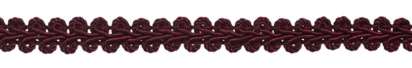 1/2 inch Burgundy Basic Trim French Gimp Braid, Style# FGS Color: RUBY - E10, Sold By the Yard