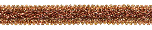 RUST GOLD Baroque Collection Gimp Braid 7/8 inch Style# 0078BG Color: CINNAMON TOAST - 6122 (Sold by The Yard)