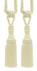 Pair Of Premium Ivory Decorative Chainette Tiebacks, 5 inch Tassel Length, 30 inch Spread (embrace), COLOR: Ecru - A2