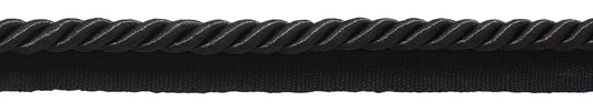Medium 5/16 inch Basic Trim Lip Cord (Black), Sold by The Yard , Style# 0516S Color: BLACK - K9 - DecoPro
