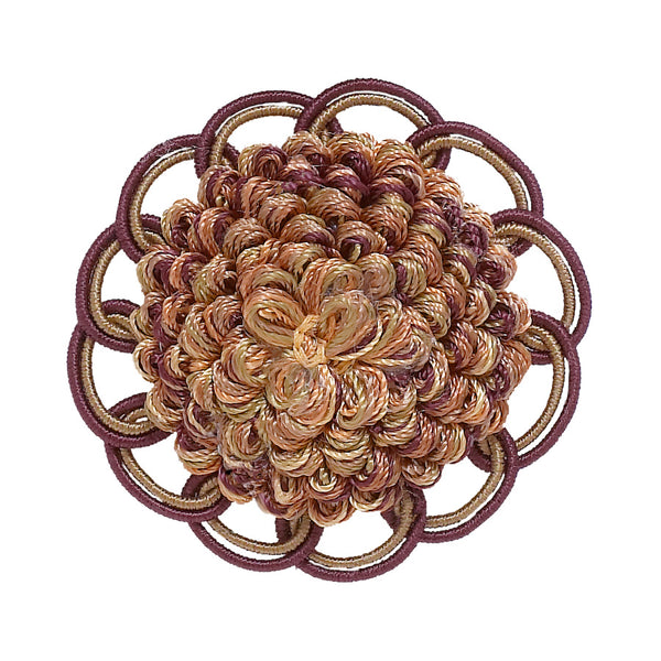 Decorative Rosette 2.5 inch , PLUM OLIVE GREEN /Baroque Collection Style# BR Color: PLUM OLIVE - 7346