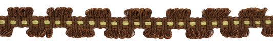 12 Yard Package / 7/8 inch Chocolate Collection Yellow, Dark Brown Gimp Braid / Style# 0078CHG Color: Pistachio Ganache - CC02 (36 Ft / 11M) - DecoPro