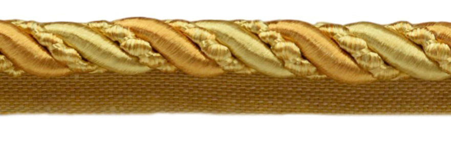 9 Yard Value Pack of Large 7/16 inch 9 Yard Value Pack of Large and light Gold, Noblesse Collection Lip Cord Style# 0716H Color: Golden Rays - 4875 (27 Ft / 8 Meters) - DecoPro
