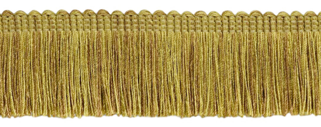 5 Yard Value Pack / Romanesque Gold, Light Brown, Light Olive Green Duke Collection Brush Fringe Trim / Thick, Luxuriant 2" Long / Style# 0200ELB-H Color: EL15 / 15 Ft / 4.6M - DecoPro
