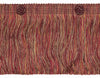 6 inch Burgundy Taupe Baroque Coll Eyelash Fringe W/Rosette Style# 6ELFR Color: CRANBERRY HARVEST – 8612 (Sold by The Yard)