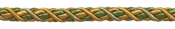 9 Yard Value Pack of Large Olive Gold Baroque Collection 7/16 inch Decorative Cord Without Lip Style# 716BNL Color: GOLDEN OLIVE - 1755 (27 Ft / 8 Meters)