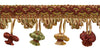 5 Yard Value Pack Wine, Gold, Green 2 inch Imperial II Onion Tassel Fringe Style# NT2503 Color: CHERRY GROVE - 4770 (15 Ft)