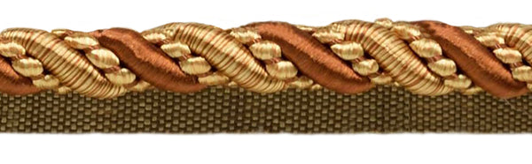 9 Yard Value Pack of Large 7/16 inch Copper Bronze Gold, Noblesse Collection Lip Cord Style# 0716H Color: English Toffee - 08 (27 Ft / 8 Meters)