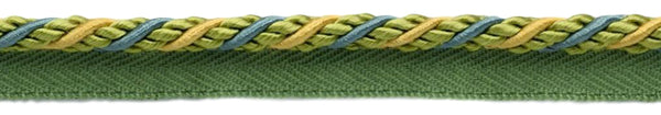 12 Yard Value Pack / Medium Gold, Green, Blue 1/4 inch Alexander Collection Lip Cord / Style# 0025AXPK, Color: Mermaid - LX04 (36 Ft / 11M)