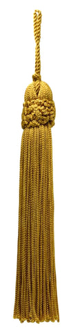 Set of 10 Old Gold Crown Head Chainette Tassel / 5 1/2 Inch Long with 1 1/2 Inch Loop / Basic Trim Collection / Style# CT055 / Color: D05