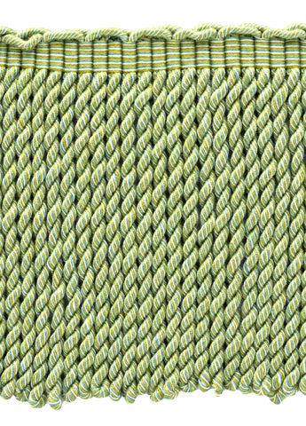 18 Yard Pack - 6 Inch Long Green, Off White, Teal, Alabaster Bullion Fringe Trim / Basic Trim Collection / Style# BFEMP6 (21987) / Color: Meadow - W162 (54 Ft / 16.5 Meters)