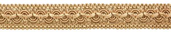 Vintage 1 Inch (2.5cm) Wide Gimp Braid Trim / Style# 0100SG / Color: Champagne Gold - 83 / Sold by the Yard