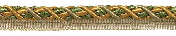 9 Yard Value Pack Large Olive Gold Baroque Collection 7/16 inch Cord with Lip Style# 0716BL Color: GOLDEN OLIVE - 1755 (27 Ft / 8 Meters)