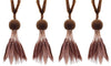 Set of 4 / Brown Beaded Feathered Tassel Tieback / 5 inch long Tassel, 23 inch Spread (embrace) / Style# TBBDFEATHER5 (9457) Color: Toasted Chestnut - 101884
