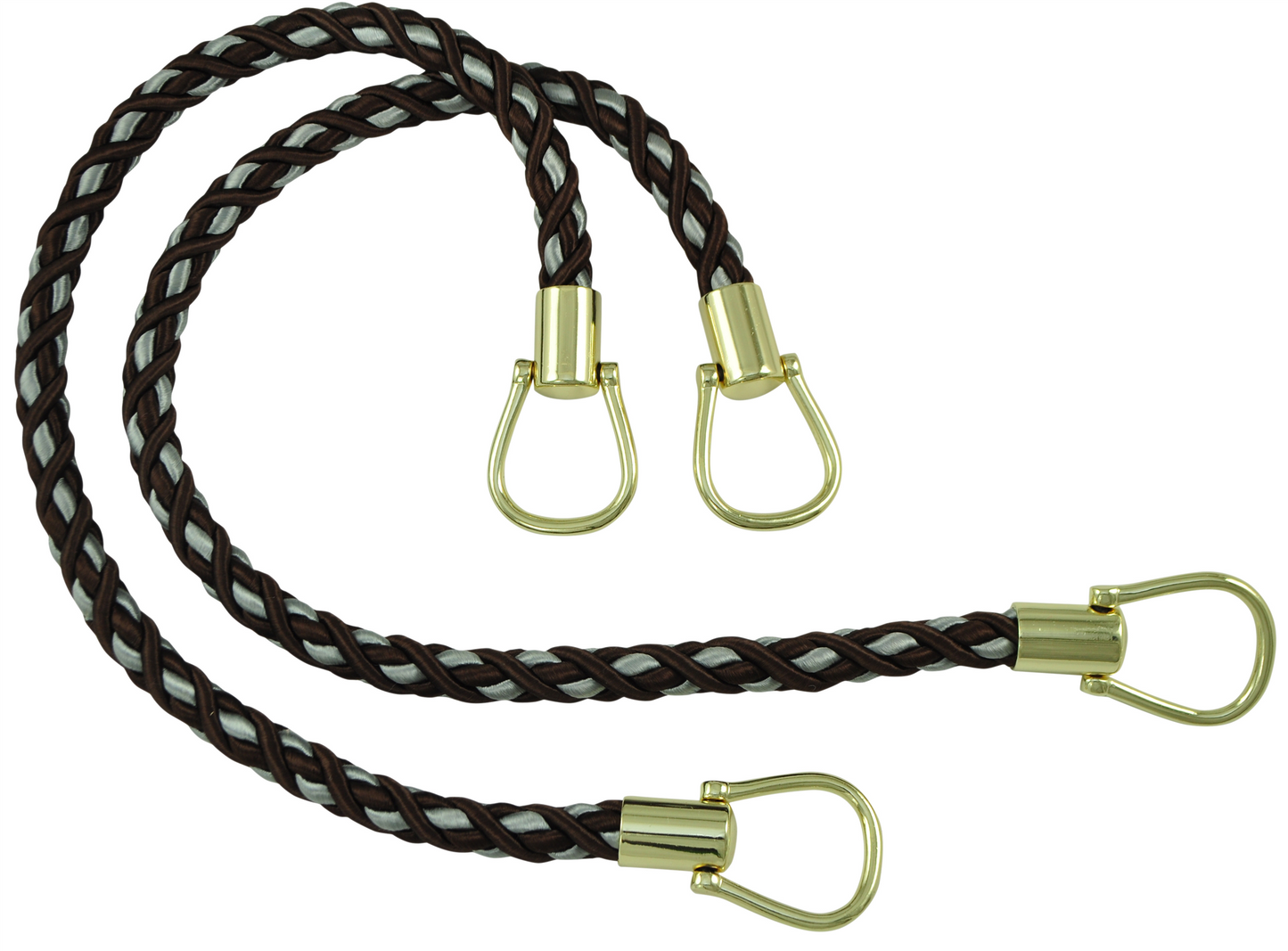Pair of Elegant Brown, Light Blue Curtain & Drapery Rope Tiebacks, 18 inch Long, Approx. 1/2 inch Thick, Style# BRTBM Color# MOCHA ICE - 24B - DecoPro
