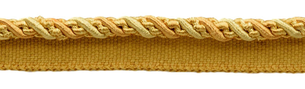 Medium 4/16 inch Medium and light Gold, Noblesse Collection Lip Cord Style# 0416H Color: Golden Rays - 4875 (Sold by The Yard)