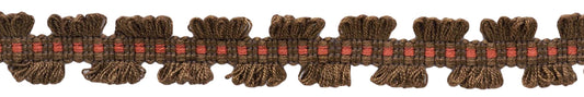 12 Yard Package / 7/8 inch Chocolate Collection Orange, Dark Brown Gimp Braid / Style# 0078CHG Color: Cinnamon Praline - CC01 (36 Ft / 11M) - DecoPro