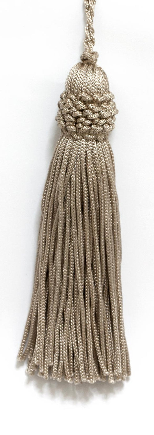 Set of 10 Grain color Crown Head Chainette Tassel, 4 Inch Long with 2 Inch Loop, Basic Trim Collection Style# CT04 Color: Grain - A5 - DecoPro