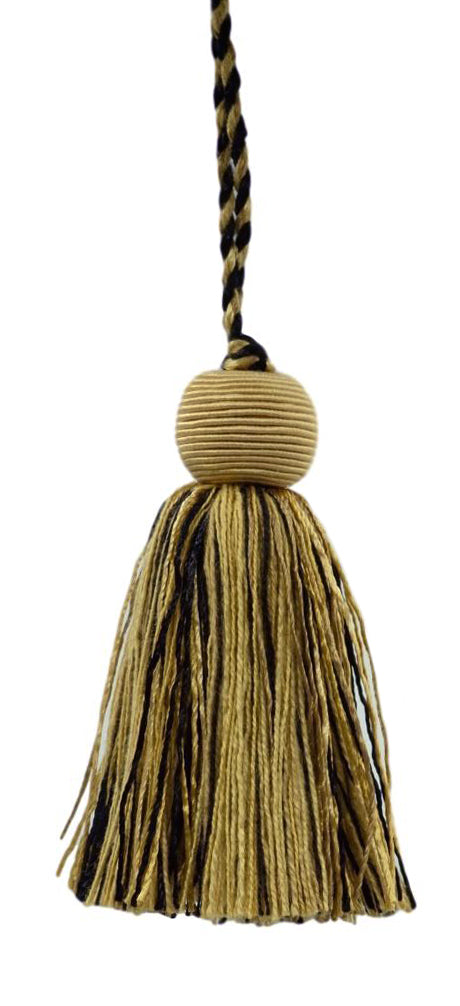 Decorative 4 inch Tassel / Black, Antique Gold, Champaigne, Camel Gold / Veranda Collection / Style# VTS / Color: Golden Onyx - VNT25, Sold Individually - DecoPro