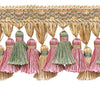 5 Yard Value Pack of Dusty Rose, Pastel Green, Light Gold 3 3/4 inch Imperial II Tassel Fringe Style# TFI2 Color: ROSE GARDEN - 3549 (15 Ft / 4.5 Meters)