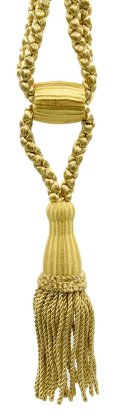 Beachwood, Harvest Gold, Maize Decorative Tassel Tiebacks / 5 1/2 inch Tassel Length / 24 inch Spread (embrace) / STYLE#: TBC055-SPR24 (8362) / COLOR: Honey Suckle - PR07