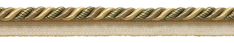 10 Yard Value Pack Medium Beige, Olive Green, Champagne Baroque Collection 5/16 inch Cord with Lip Style# 0516BL Color: WINTER MEADOW - 6939 (30 Ft / 9 Meters)